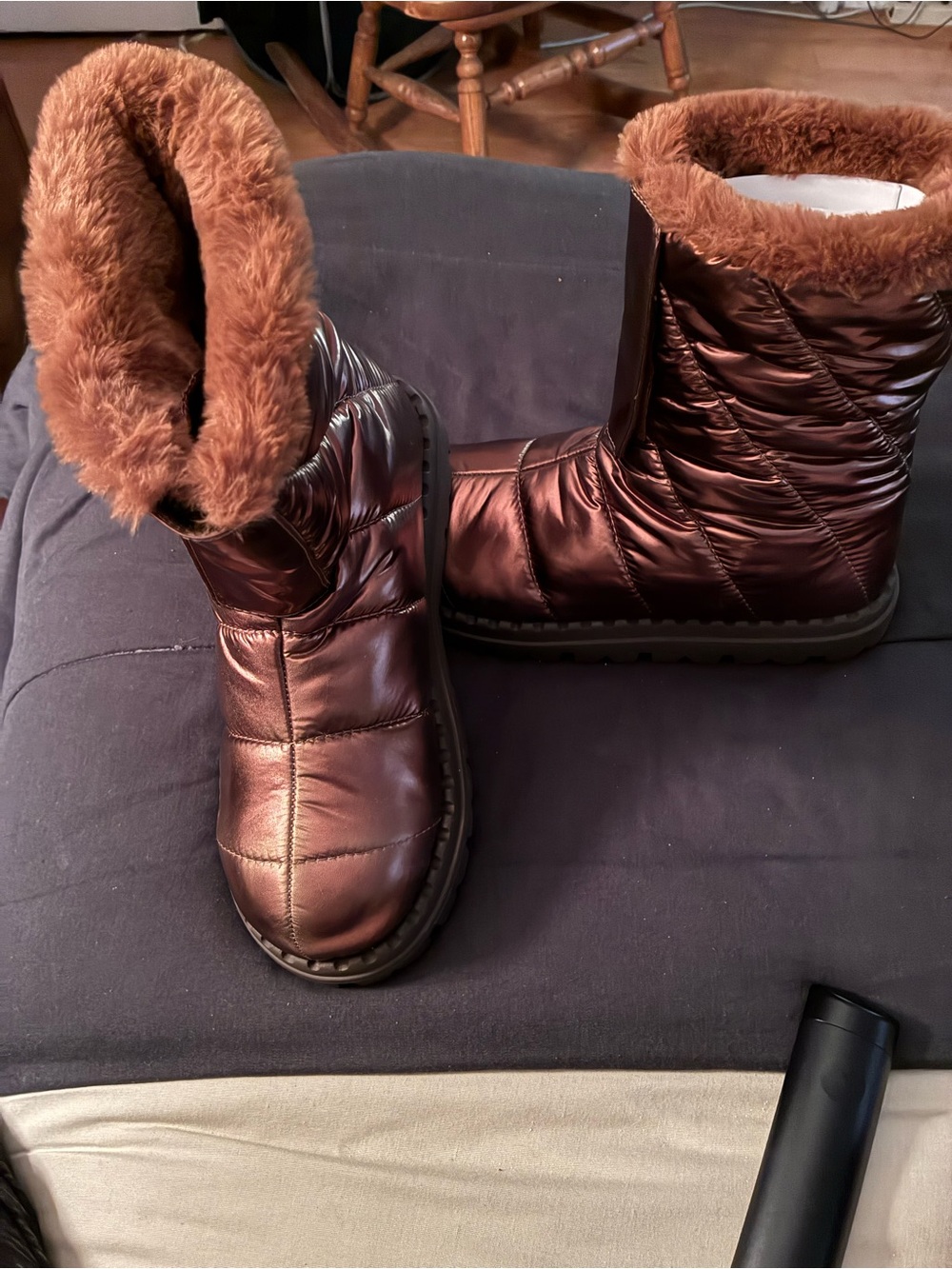 Jambu Metallic Copper Brown Faux-Fur Winter Boots